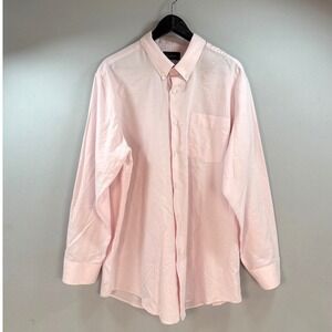 David Taylor Collection Mens Pink Oxford Button Down Shirt 18-18.5 34/35